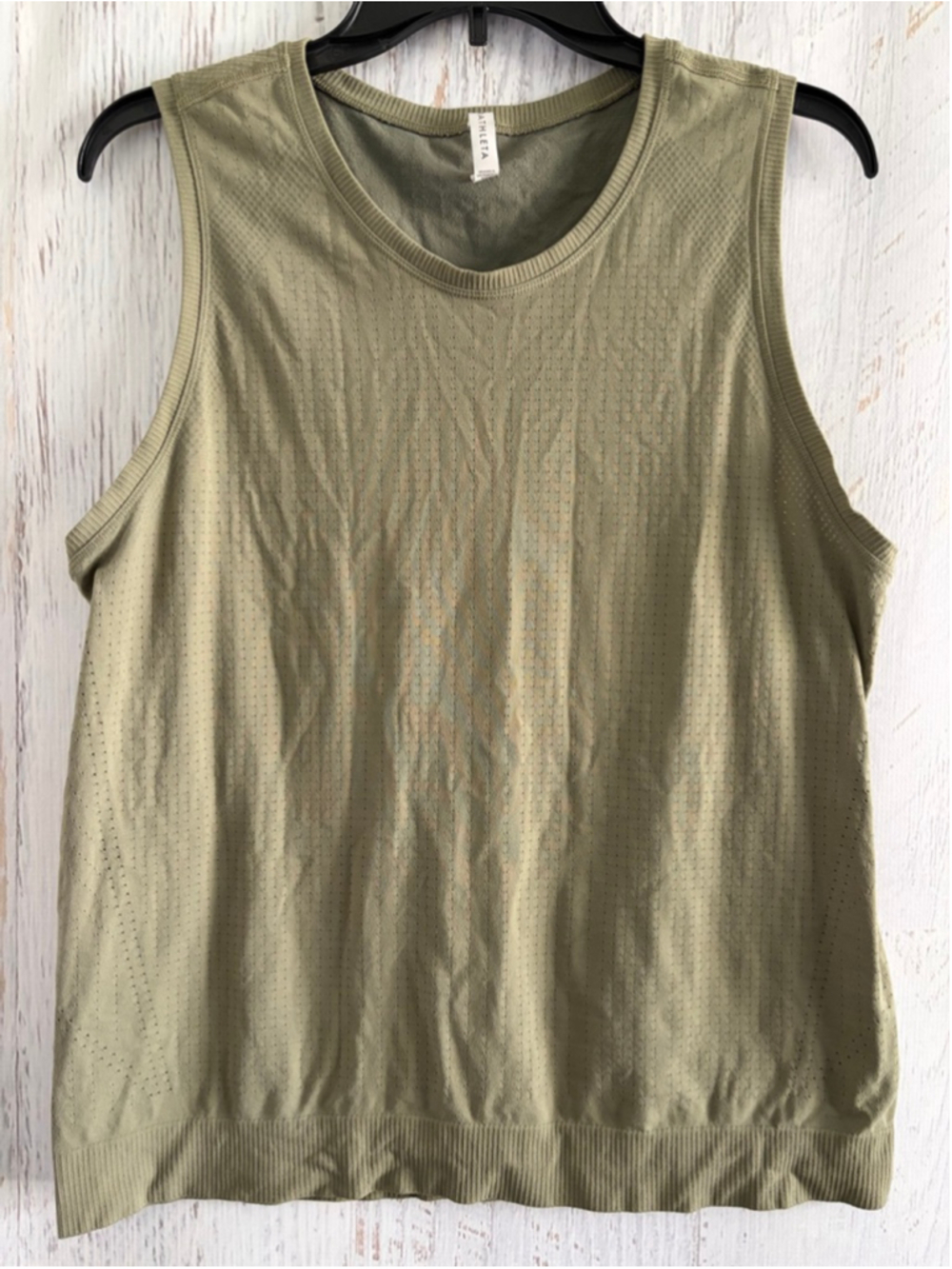 Women's Athleta Green Perforated Tank Top L